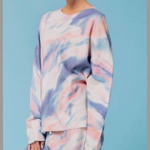 ENTRO TIE DYE LOUNGEWEAR PULLOVER SWEATER IN PASTEL COLORS